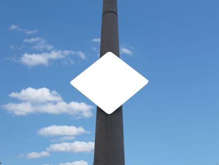 signboard on blue sky backgroundの写真素材