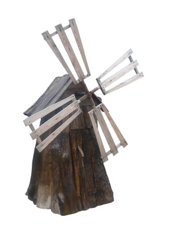 windmill isolated on whiteの写真素材