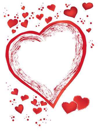 valentine's day background with red heartsのイラスト素材