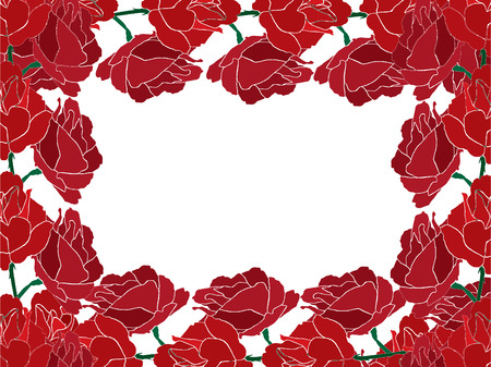 rose frame in red colorsのイラスト素材