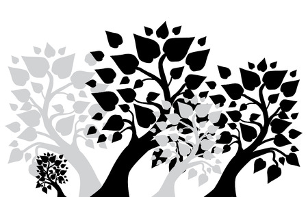 abstract tree in gray black colorsのイラスト素材
