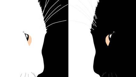 two concurrent catsのイラスト素材