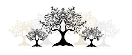 tree silhouettesのイラスト素材