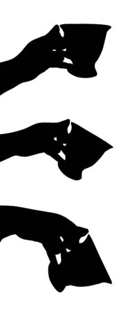 set of hands with cupのイラスト素材