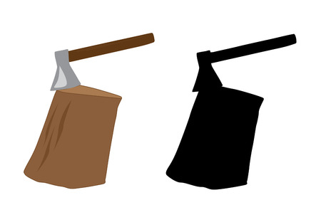 stub with axe のイラスト素材