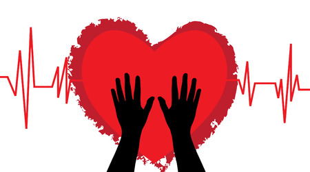 abstract heartbeat symbol of lifeのイラスト素材