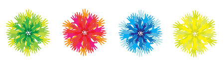 set of hands symbol of diversityのイラスト素材