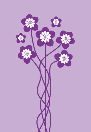 abstract violet flowers with space for textのイラスト素材