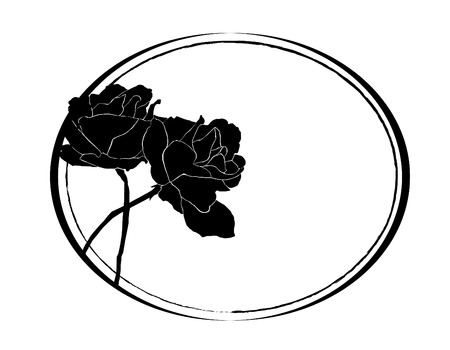 floral frame for life events, with space for textのイラスト素材