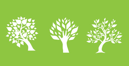 set of abstract trees, symbol of natureのイラスト素材