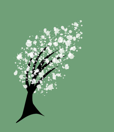 abstract splash tree, symbol of natureのイラスト素材
