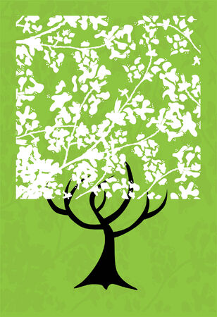 abstract floral tree, symbol of natureのイラスト素材