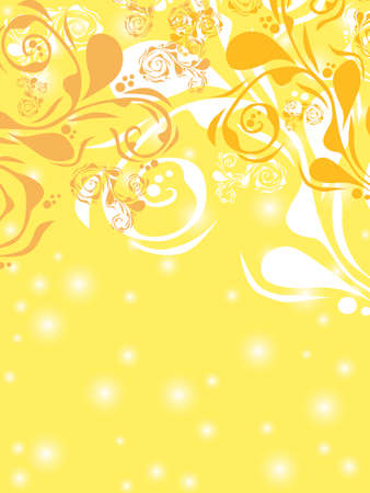 christmas and new year background with floral ornament, snow and space for textのイラスト素材