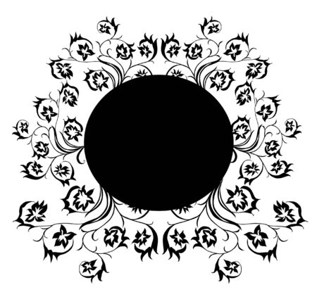 vintage floral frame with space for your text or photoのイラスト素材