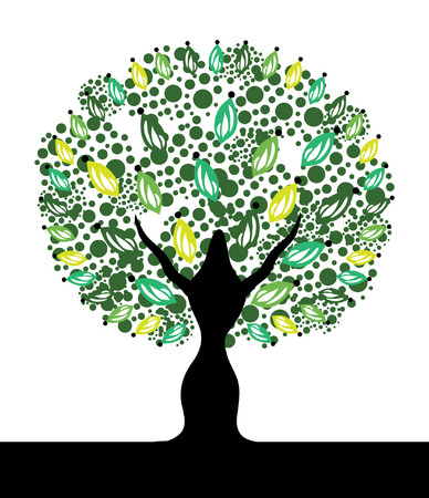 abstract green treem symbol of natureのイラスト素材