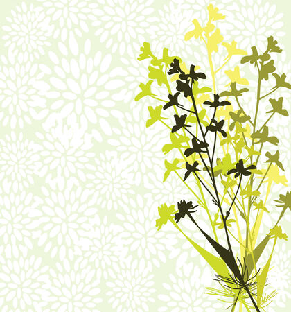 floral invitation for life events with space for text in green colorsのイラスト素材