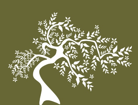 abstract floral tree, symbol of natureのイラスト素材