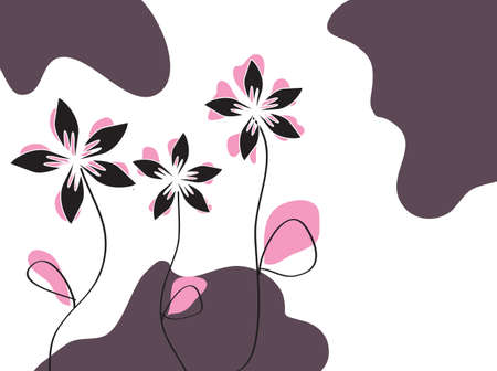 floral invitation for life events with place for textのイラスト素材