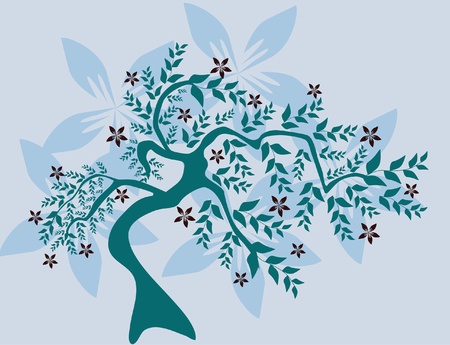 abstract floral tree, symbol of natureのイラスト素材