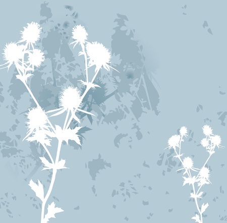 floral invitation for life events with place for text in soft blue colorsのイラスト素材