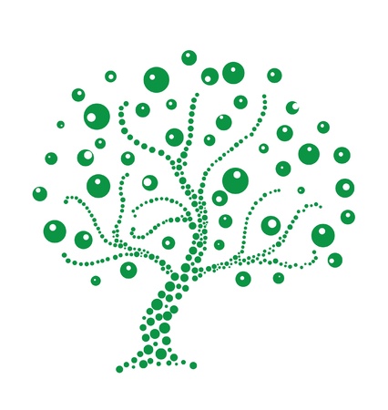abstract green tree, symbol of natureのイラスト素材