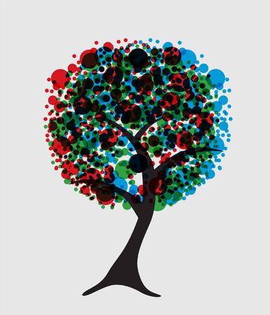abstract multicolor tree, symbol of natureのイラスト素材