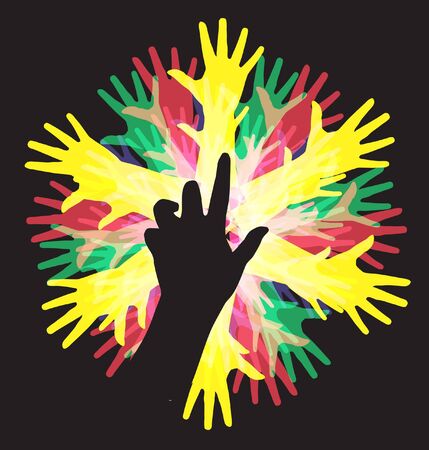 human hands, symbol of diversityのイラスト素材