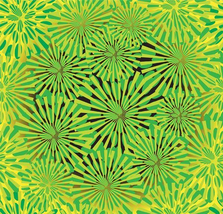 seamless pattern with green abstract flowers for your backgroundのイラスト素材
