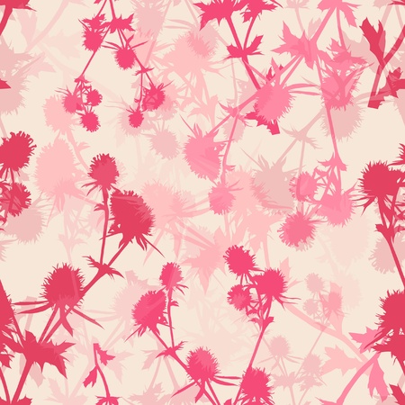 seamless pattern with beautiful pink flowersのイラスト素材