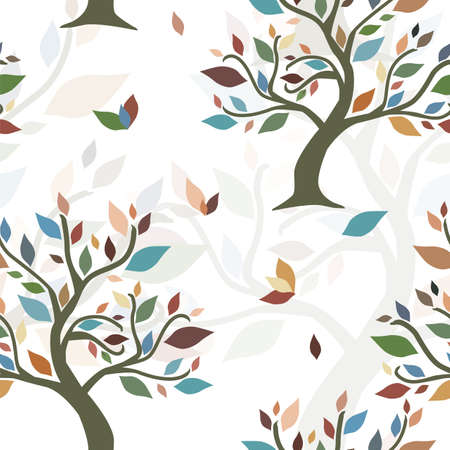 seamless pattern with abstract multicolor trees for your designのイラスト素材