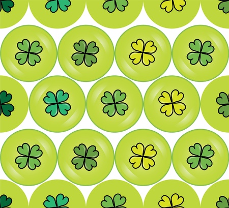 seamless pattern with four leaf lucky clover buttons for your designのイラスト素材