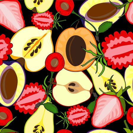 elegant seamless pattern with fruit collection for your designのイラスト素材