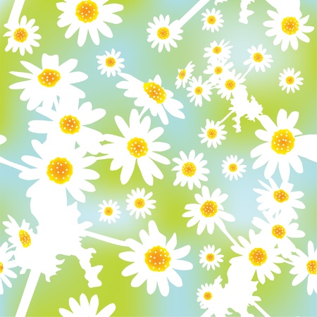 elegant seamless pattern with white daisies for your designのイラスト素材