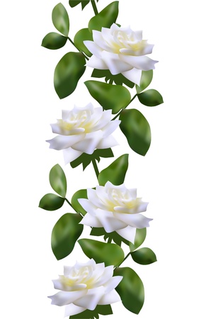 elegant seamless pattern with white roses for your designのイラスト素材