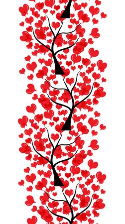 romantic seamless pattern with love trees for valentines dayのイラスト素材