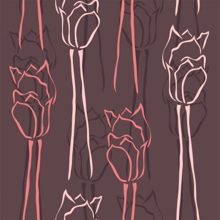 elegant seamless pattern with tulip flowers for your designのイラスト素材