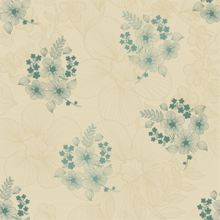 elegant seamless pattern with abstract flowers for your designのイラスト素材