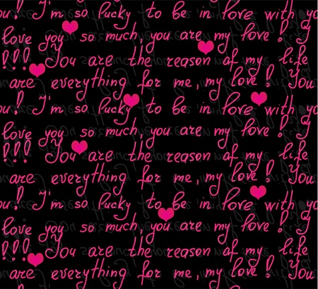 romantic seamless pattern with love confessions for your designのイラスト素材