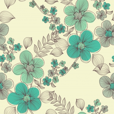 elegant seamless pattern with abstract flowers for your designのイラスト素材