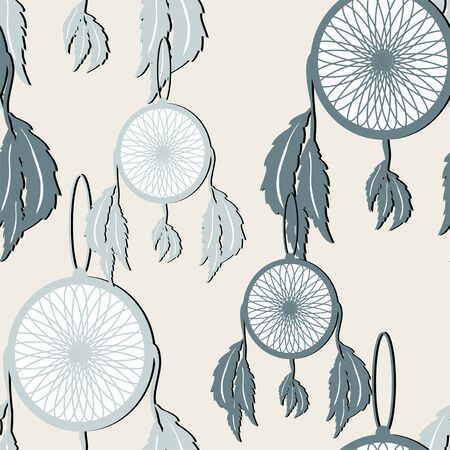 elegant seamless pattern with abstract dream catchers for your designのイラスト素材