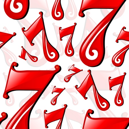 elegant seamless pattern with lucky number seven for your designのイラスト素材