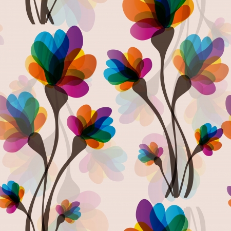 elegant seamless pattern with abstract multicolor flowers for your designのイラスト素材