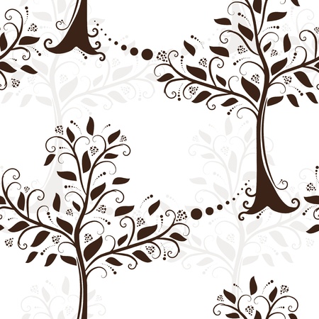 elegant seamless pattern with abstract trees for your designのイラスト素材