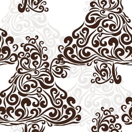 elegant seamless pattern with abstract trees for your designのイラスト素材