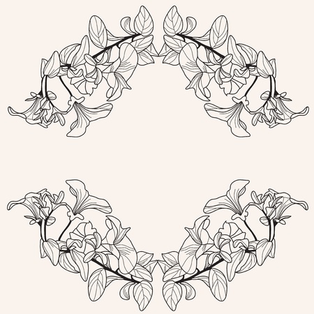 elegant floral frame for life events with place for textのイラスト素材