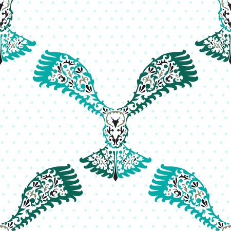 elegant seamless pattern with decorative eagles for your designのイラスト素材