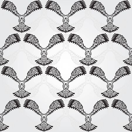 elegant seamless pattern with decorative eagles for your designのイラスト素材