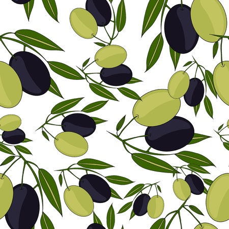 elegant seamless pattern with olive branches for your designのイラスト素材