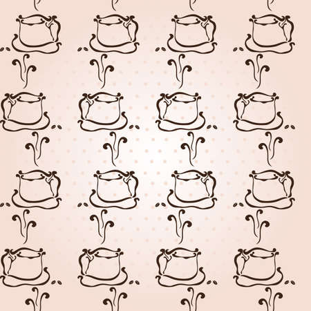 elegant seamless pattern with decorative coffee cups for your designのイラスト素材