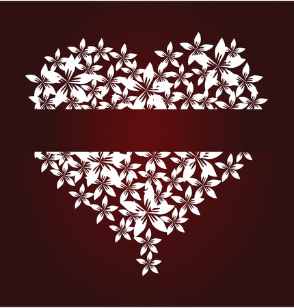 elegant invitation with floral heart for Valentine's Day, with place for textのイラスト素材
